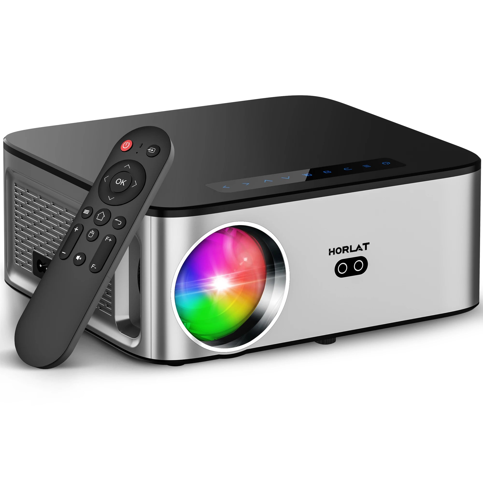 HORLAT 35000Lumens LCD Projector Android Beamer 8K Support 1080P Native Dual Band Wifi 6 Auto Focus Keystone Office Home Theater
