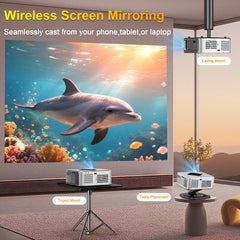 HORLAT 40000Lumens LCD Projector 3D Cinema LED Beamer Full HD 1080P 4K Video Auto Focus Keystone Home Theater 5G WiFi Proyector