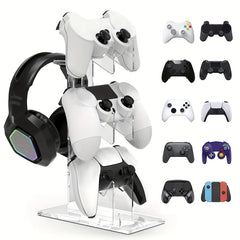 Universal 3-layer Controller Holder and Headphone Holder Game Accessories For PS5 PS4 Storage Holder Black, White, Transparent
