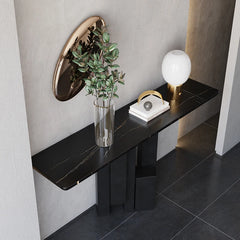Nordic Cream Console Table, Wabi-Sabi Quartz Entryway Cabinet with Open Storage, Scratch Resistant & Sturdy, Customizable Living Room Furniture