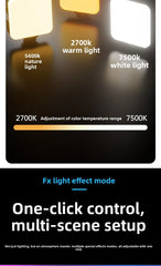 RGB Pocket Light Outdoor Photography Fill Light Live Streaming Photo Camera Full Color Photography Light