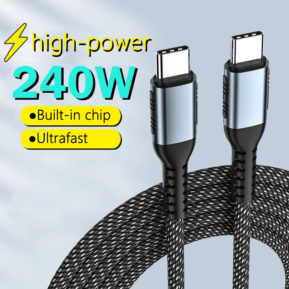 UGOURD PD240W Ultra Fast Charge Cable Type USB C 100W Type C Charger Cable for iPhone 15 Xiaomi MacBook Pro with E-Marker Chip