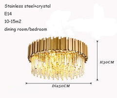 Luxury Crystal LED Ceiling Lamp Modern Gold Silver Living Room Chandelier Home Decoration Dining Room Pendant Lights