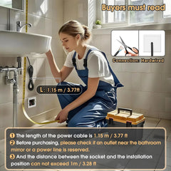 60*60cm Smart Bathroom Mirror LED Lights Wall Mounted Mirror 3 Colors Memory Stepless Dimmable Waterpoof Touch Switch Hardwired