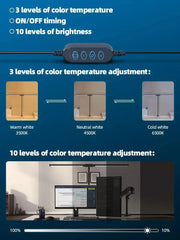 LED Desk Lamp Double/Single Head Architect Desk Lamps Office Eye-Caring Desk Light Stepless Dimmable Adjustable Gooseneck Lamp
