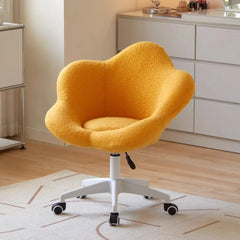 Formwell Home Office Chair with Mid-Back Upholstered Modern Tufted Computer Task Chair Swivel Height Adjustable lambswool Office Furniture