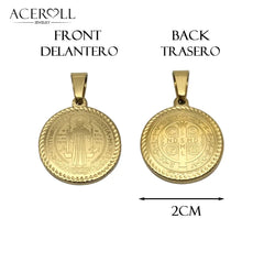 ACEROLL Stainless Steel Catholic Pendant Charms of Saint Benedict  for Christian