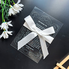 Transparent Custom Wedding Invitation Card,Acrylic Hebrew,Prayer Blessings,Candle Design Bar Mitzvah Gift,Souvenir, Thick 10pcs