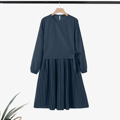 ZANZEA Women Chic Long Tops Islamic Muslim Fashion Hijab O-Neck Wrapped Pleated Hem Blouses Modest Tied Long Sleeve Solid Tunics