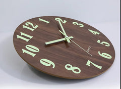 12 Inch Luminous Wall Clock Wood Silent light in dark night Nordic Fashion Wall Clock Non Ticking Clock With Night Light Home Decor