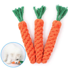 1Pcs Carrot Dog Bite Rope Pet Dog Toys Safe Durable Braided Bite Dog Chew Toys Resistant Puppy Molar Cleaning Teeth Cotton Rope Pet Shop