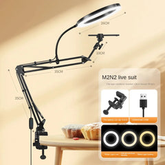 Live Stand Mobile Phone Professional Overhead Lighting Fixed Shooting Camera With Instructi Recording Video Selfie Stick