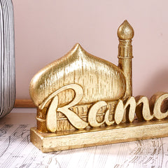 1PC, resin-made antique gold and silver Islamic ramadan decorative item, suitable for gift-giving during Ramadan and Eid al-Adha