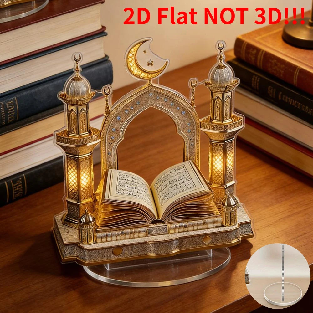 2D Acrylic Quran Desktop Decoration For Ramadan & Eid Al-Fitr Home Decor Enthusiasts & Muslims Perfect Gift