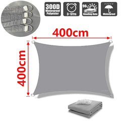 Outdoor Shade Sail, 300D Polyester Waterproof UV-Proof Awning, Sunshine Canopy for Terrace, Carport, Backyard, Garden, etc