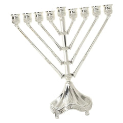 Vintage Hanukkah Menorah with 9 Arms Jerusalem Temple Candle Holder Sturdy for Prayer Festive Celebration Chanukah Decoration