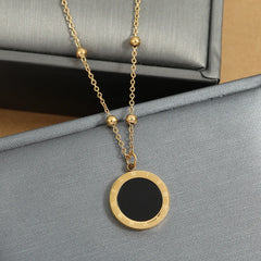 Fashion Roman Digital Wafer Pendant Necklace Stainless Steel Party Jewelry Sexy Choker