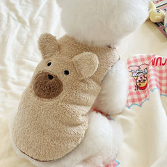 1.5-11.5kg Winter Dog Clothing Soft Plush Teddy Bear Sweater Vest Warmth Pets Cute Clothes Teddy Schnauzer Clothes Pet Shop Pet Clothing