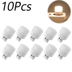 1/10Pcs Mini USB Night Light Warm White Eye Protection Book Reading Light USB Plug Computer Mobile Power Charging LED Night Lamp Home Decor