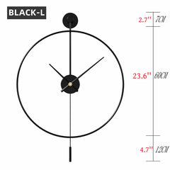 Simple Large Wall Clock With Pendulum Nordic Modern Design Living Room Dining Room Bedroom Wall Decor Silent Clocks Golden/Black