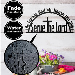 As For Me and My House Sign 2024 Black metal Bible verse wall decor, Christian inspirational wall art for home