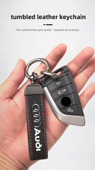 Suede Car Logo Keychain for Audi A1–A8 Q1–Q8 TT