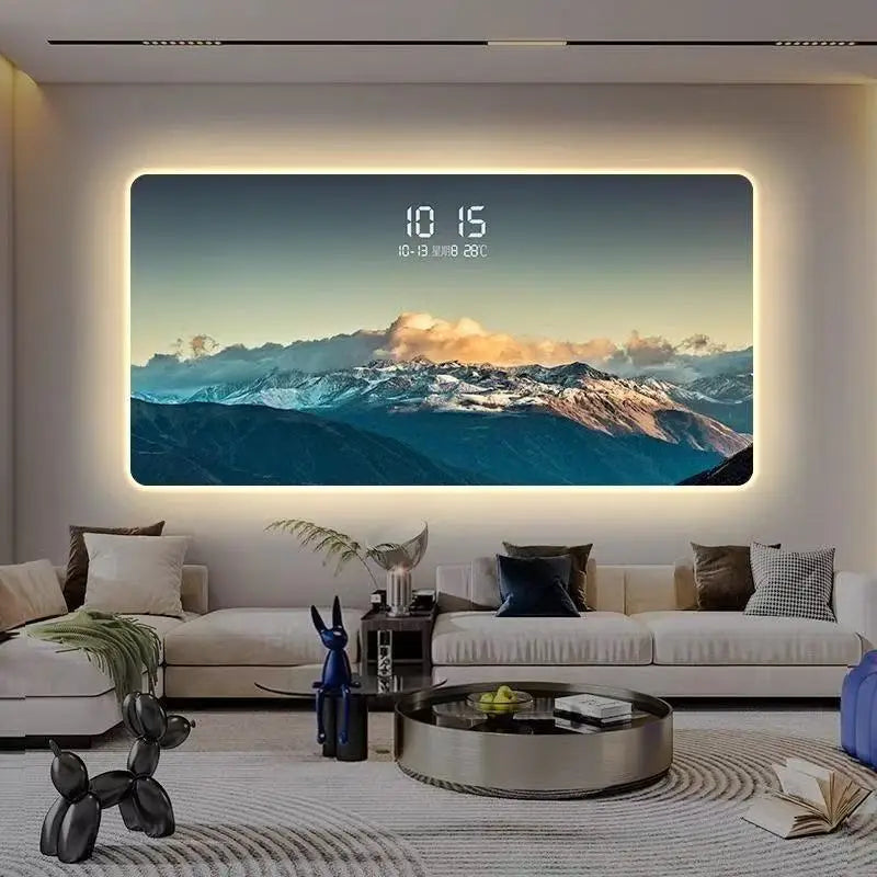 Digital perpetual calendar electronic clock hanging watch decoration artist uses restaurant clock wall hanging light Home Decor
