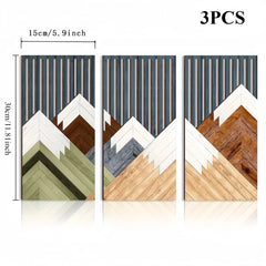 3pcs Boho style Hollow Wood Retro Rustic Leaf Pattern Wall Hanging Art Living Room Bedroom Wall Hanging Home Decoration