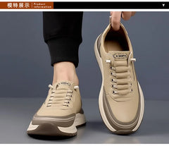 Men’s Luxury Leather Sneakers 2025 Anti-Slip Sports Shoes