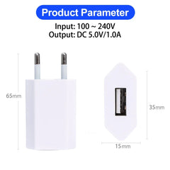 1-5Pcs Mini Universal 5V 1A EU Plug USB Wall Phone Charger For iPhone Samsung Xiaomi Redmi Google Huawei Charger Power Adapter