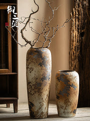 Large Size Ceramic Flower Vase Rural Style Standing Flower Pot Home Decorative Accessories for Living Room Bedroom Dining Table