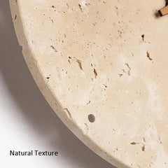Marble Clock Wall Light Creative Wabi Sabi Yellow Living Room Nordic Restaurant Corridor Circular Travertine Decor Sconce Lamp