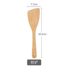 Wooden Spatula Wooden Spoon Frying Spatula Solid Wood High Temperature Resistant Soup Spoon No Paint No Wax Natural Material Kitchen Tools, Cooking Utensils