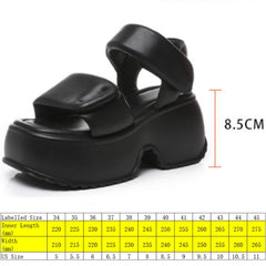 Fujin 8.5cm Platform Wedge Retro British Women Fashion Mules Ins Hot Sell Microfiber Leather Weave Sandals Ladies Shoes Summer