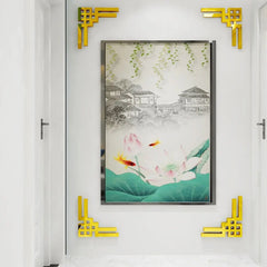 4pcs Acrylic Mirror Sticker Right Angle Corner Hollow Stickers Self Adhesive Removable Wall Mirror Stickers for Home Decor