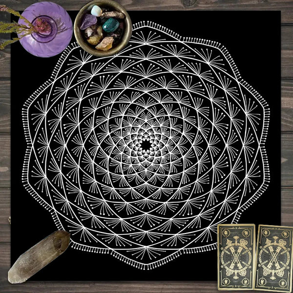 1pc Tarot card tablecloth, mysterious rune astrology altar cloth, witchcraft cabin decoration tablecloth, card game tablecloth