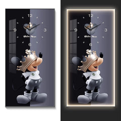 Fashionable Home Wall Decoration Cartoon Mickey Hanging Painting Creative Large Digital Clock LED Luminous Painting Wall Clock