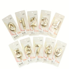 Creative Gold Diamond Number Candle Large 3D Birthday Cake Topper Decoration Party Supplies Anniversary Celebration Age Candle