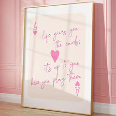1pcs Ace Card Positive Sayings Print Fashion Canvas Wall Art Canvas Print Aesthetic Decor Vintage Bedroom Cute Poster  wall art