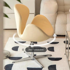 Olevo Wrapped Swan Chair, Small Sofa Comfortable Sitting Experience Simple Solid Color Adjustable Office Chair Make Up Stool Office Furniture