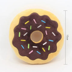 Dog Toys Donut Plush Soundmaking Cute Toy Pets Dog Squeaky Sound Funny Interactive Bite-Resistant Chew Biting Teeth Grinding Pet Shop