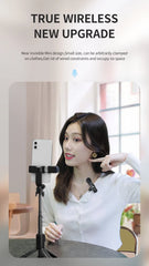 Basix Mini Wireless Lavalier Microphone Noise Cancelling for iPhone Android Cameras - Portable Wireless Mic for Live Interviews