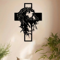 Religious Jesus Cross Iron Wall Art, Home Church Decor, Easter Christmas Gift for Christians