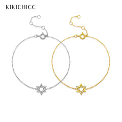 KIKICHICC Women 925 Sterling Silver CZ Zircon  Star of David Bracelet 2024 Wedding Anniversary Fine Luxury Fashion Jewelry