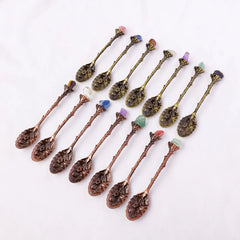 Natural Crystal Tumbled Stone Spoon Magic Energy Divination Halloween Spirit Souvenir Gift Home Decor Christmas Graduation Gift
