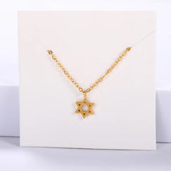 Pentagram Necklaces Pendants Stainless Steel  Chain Star Of David Choker Necklace For Women Jewish Jewelry Collares
