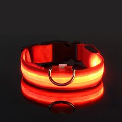 Nylon LED Night Safety Flashing Glow In The Dark Dog Leash Dogs Luminous Fluorescent Pet Dog Collar Pet Shop