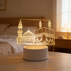 Muslim Ramadan Festival Supplies Neon Lamp USB Operated 3D Acrylic LED Night Light EID Mubarak Ornaments Bedroom Home Decor