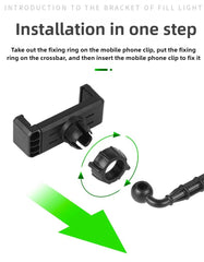 Smartphone Mobile Stand For Cell Phone Holder With LED Ring Light Dual Position For Professional Live Streaming Video Record