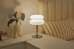 Creamy Bedside Table Lamp USB Tri-Color Dimmable Bedroom Furniture Home Decor